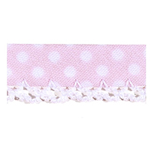 Biais tape lace finish dots pink 714861231